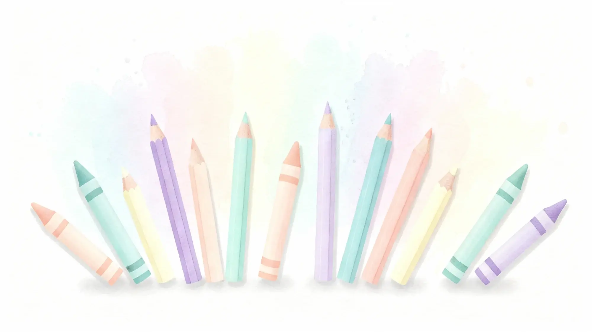 Colorful crayons and coloring pages