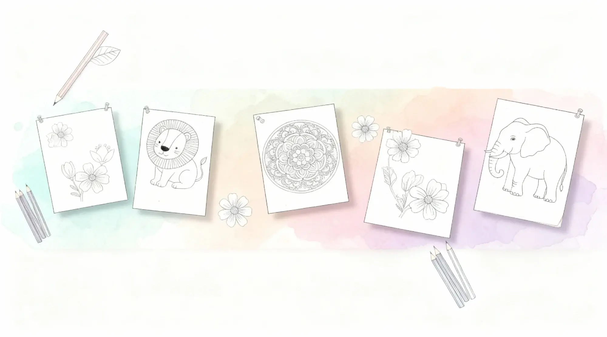 Happy children coloring together