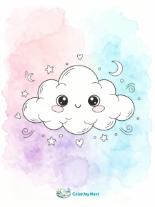 Cloud Coloring Pages