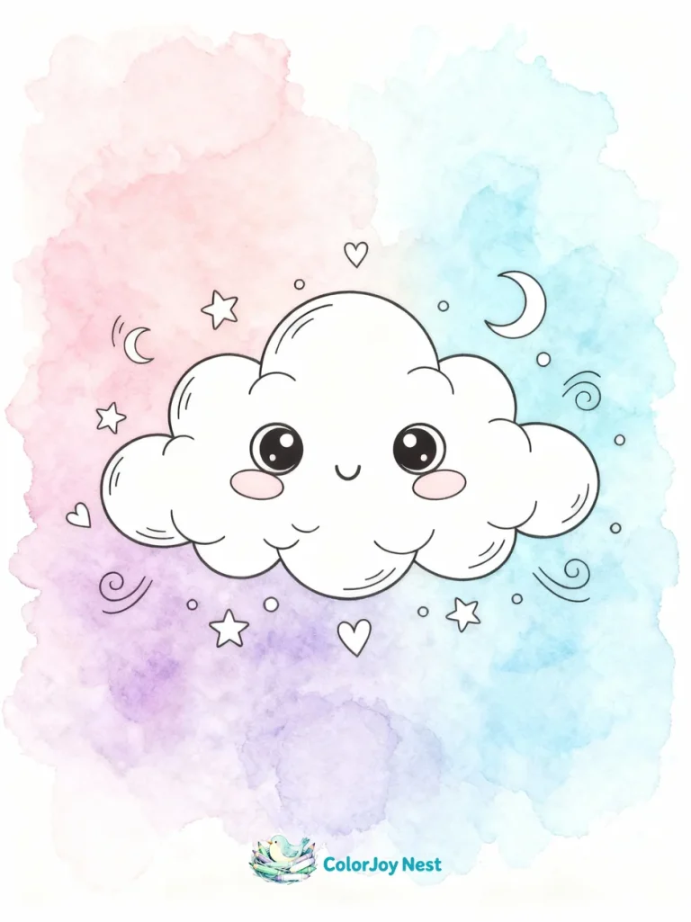 Cloud Coloring Pages