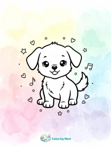 Cute Puppy Coloring Pages