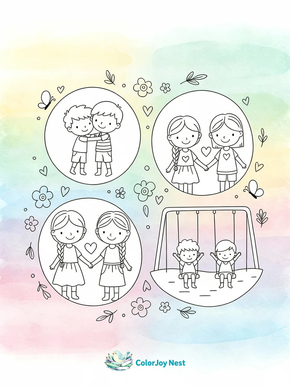 Friendship Coloring Activity Friendship Coloring Pages - Colorjoy Nest