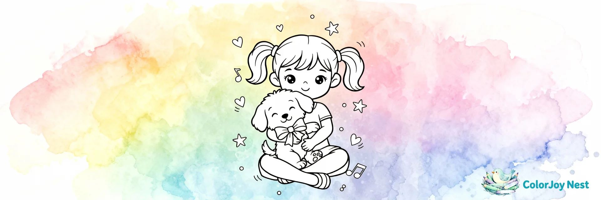 Girl Puppy Coloring Pages