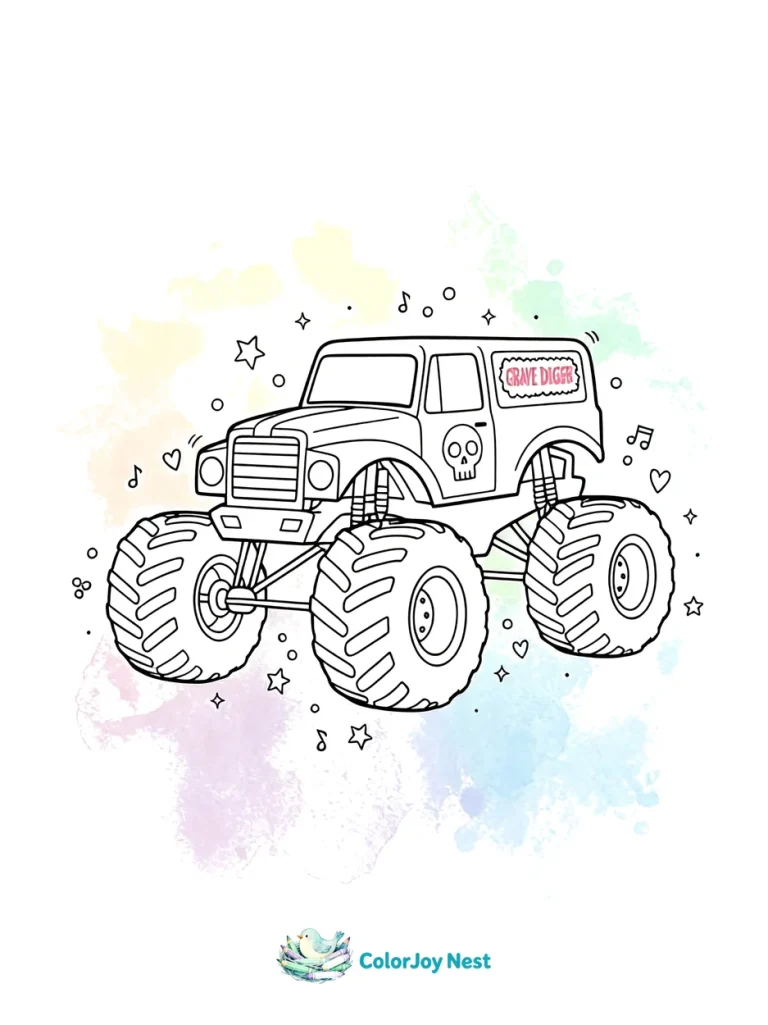 Grave Digger Monster Truck Coloring Pages