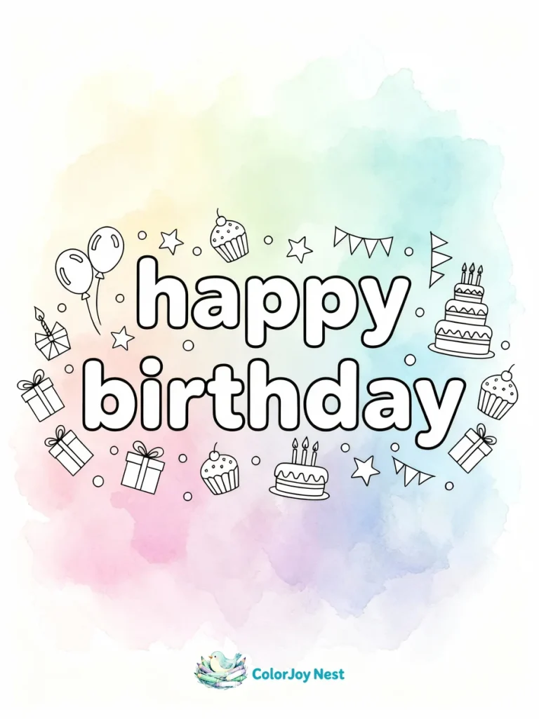 Happy Birthday Coloring Pages