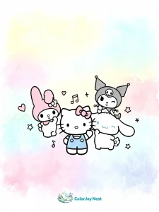 Hello Kitty and Friends Coloring Pages