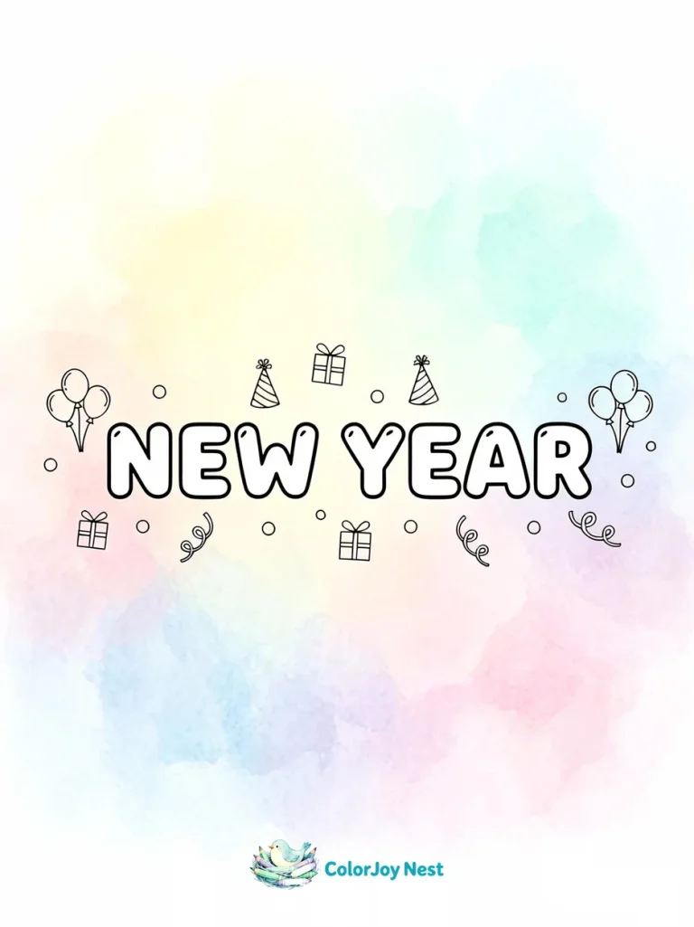 New Year Coloring Pages