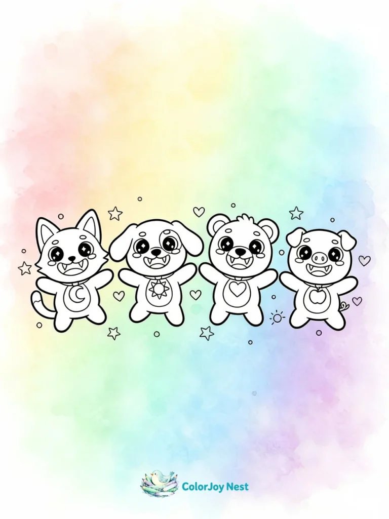 Smiling Critters Coloring Pages