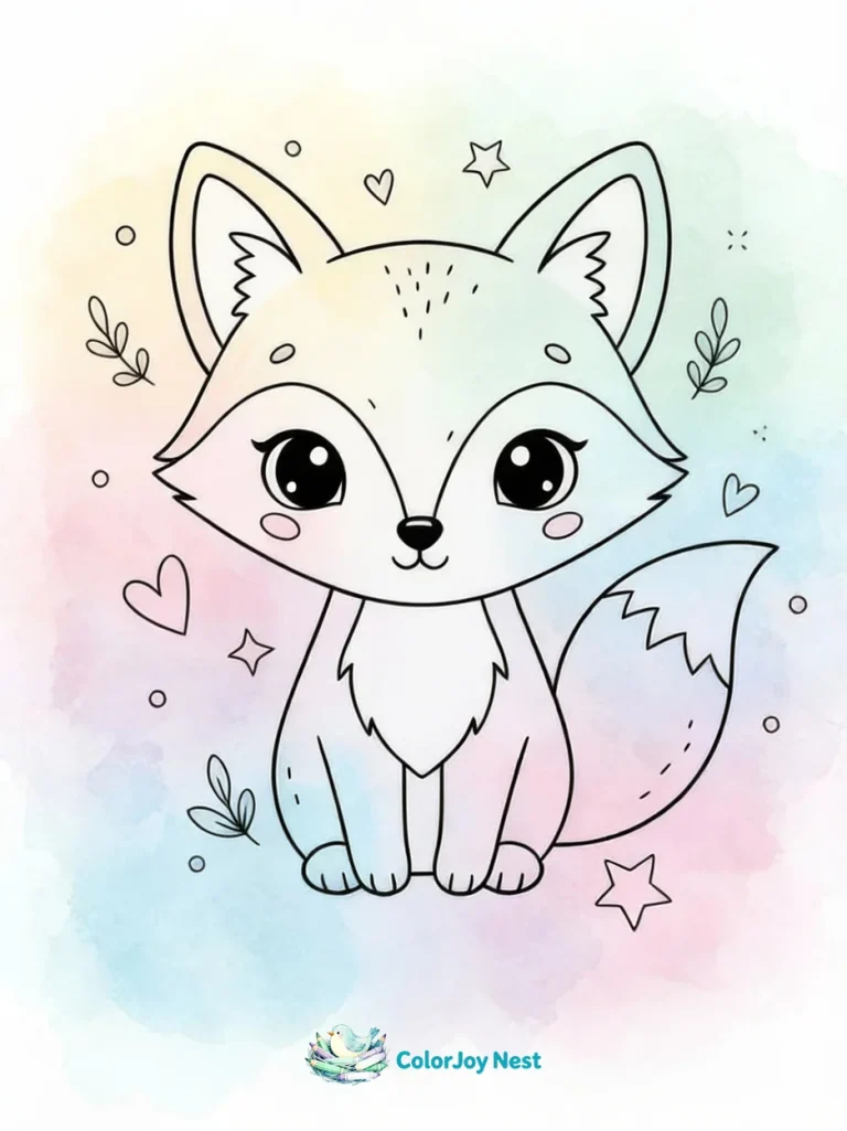 Baby Fox Coloring Pages