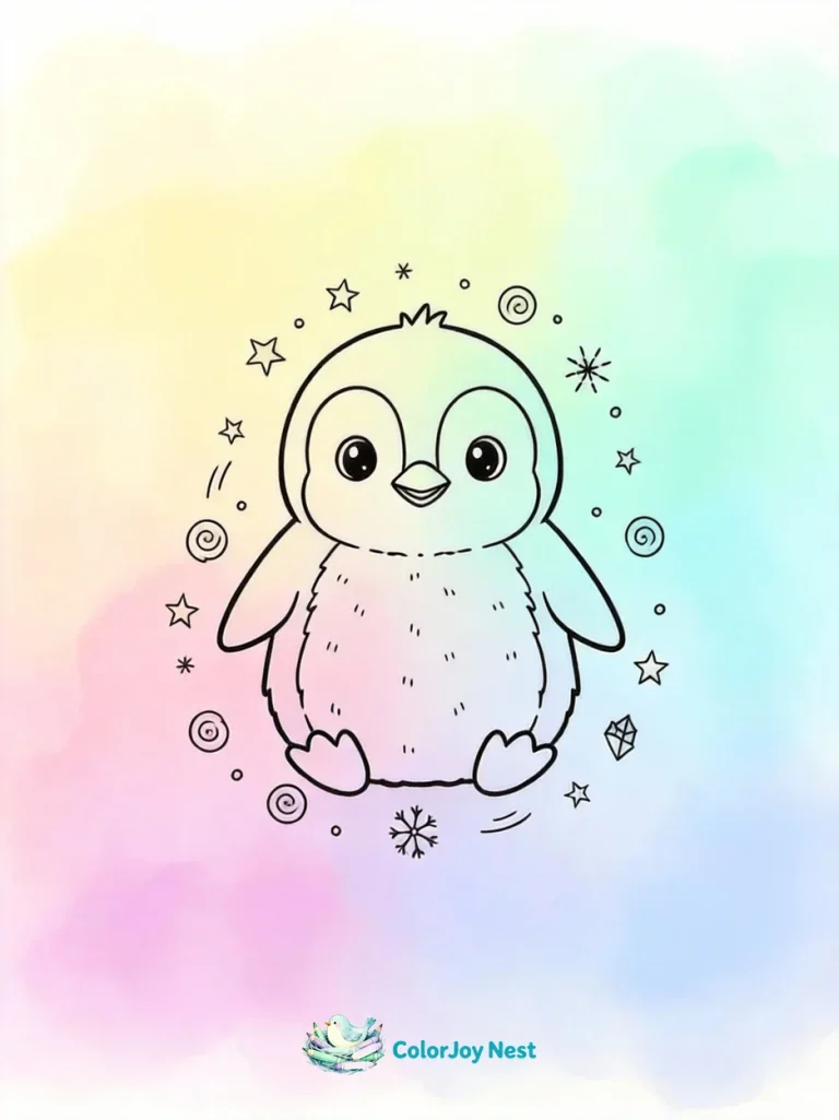 Baby Penguin Coloring Pages