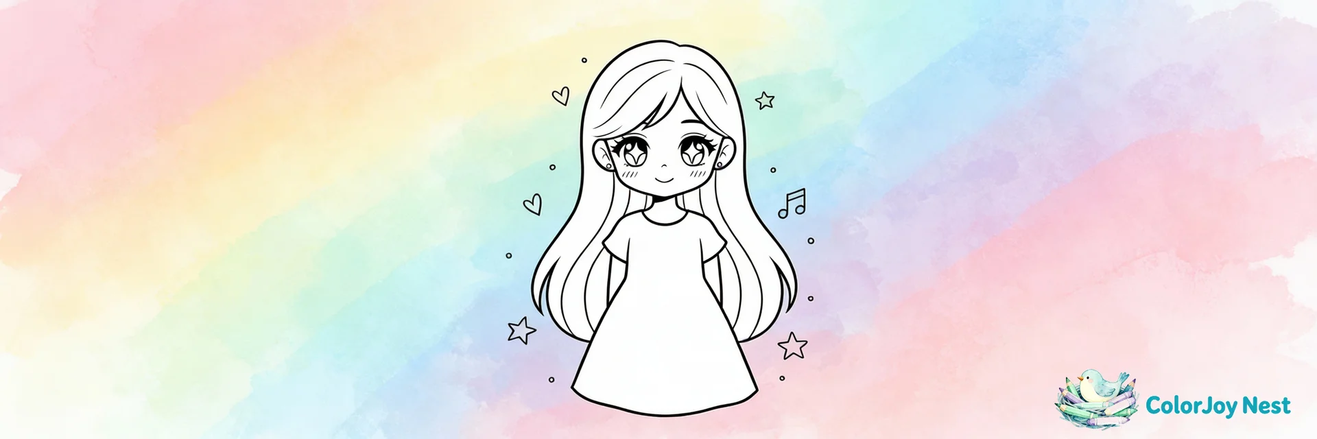 Cute Anime Girl Coloring Pages