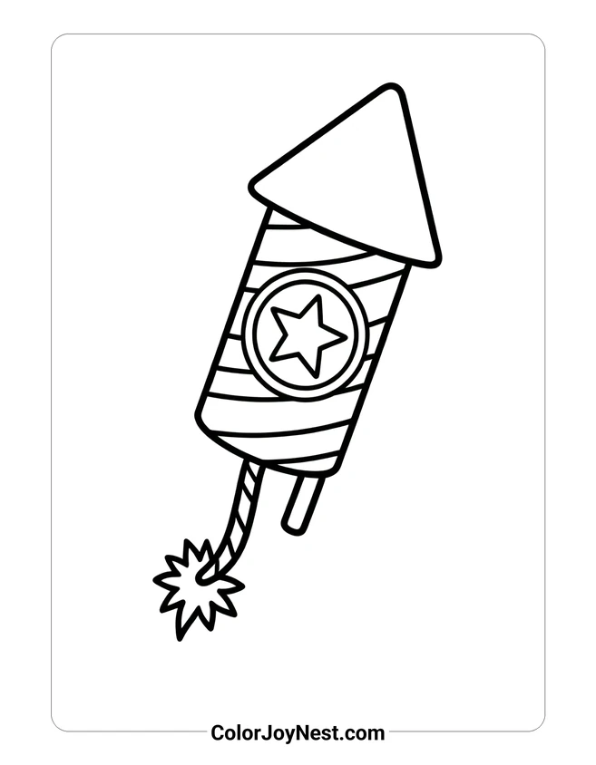 Firework Rocket Coloring Page