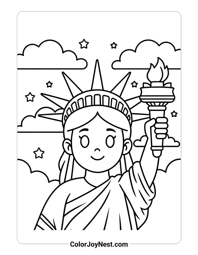Statue of Liberty Face Coloring Page
