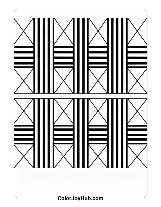 Simple Kente Pattern Coloring Page
