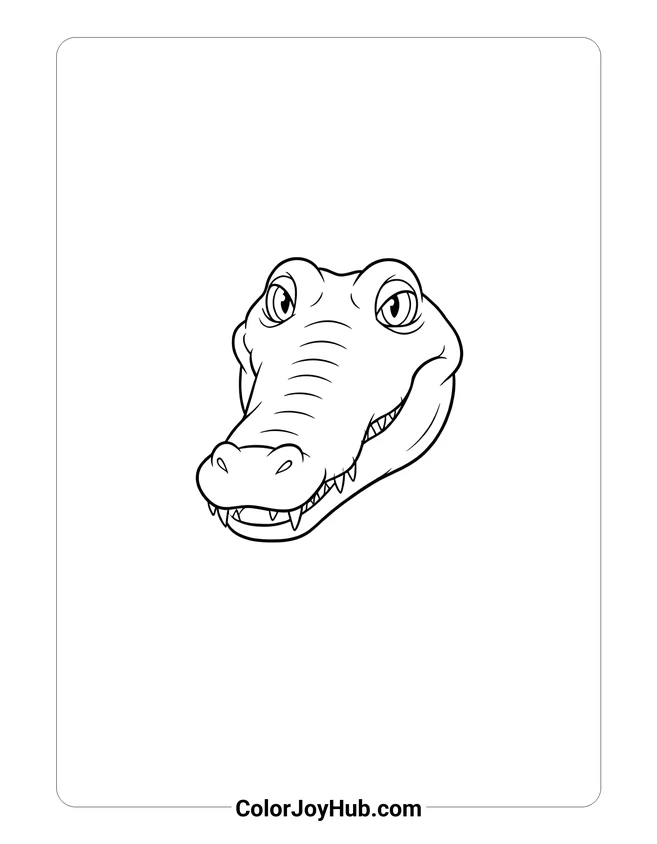 Simple Crocodile Head Coloring Page