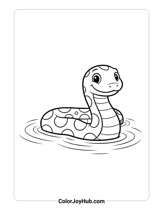 Anaconda Swimming Coloring Page