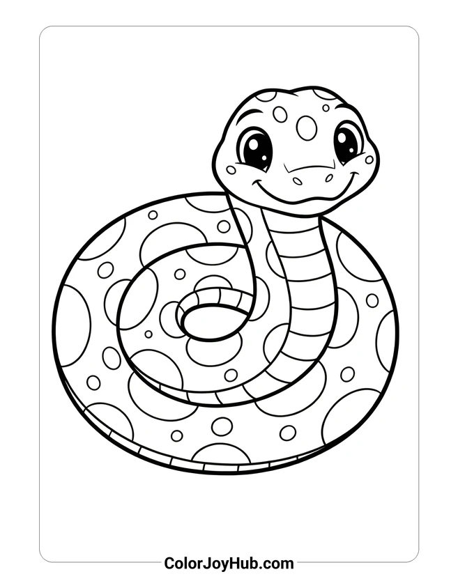 Anaconda Coiled Coloring Page