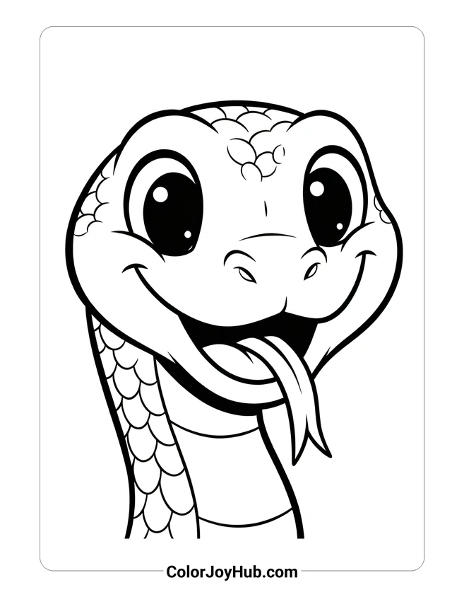 Anaconda Face Coloring Page