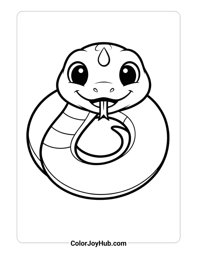 Baby Anaconda Coloring Page