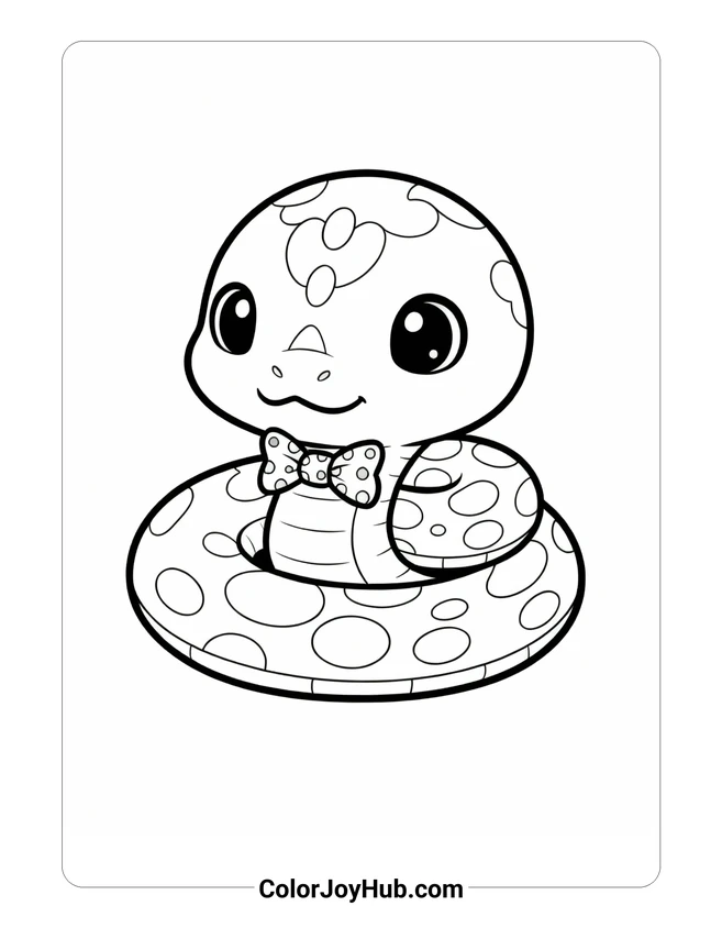 Chibi Anaconda Coloring Page