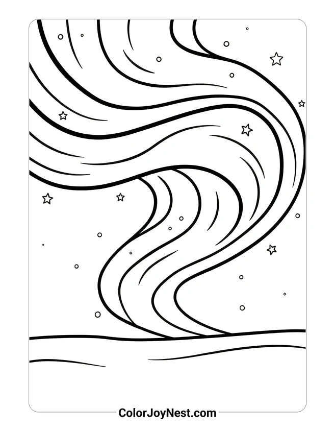 Aurora Southern Lights Coloring Page