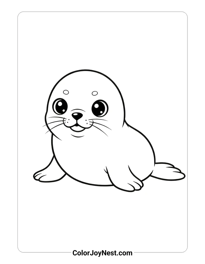 Baby Seal Pup Coloring Page