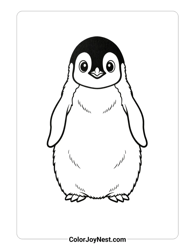 Emperor Penguin Chick Coloring Page