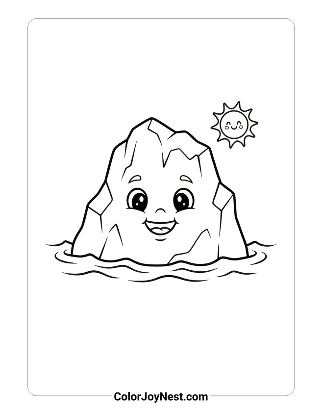 Smiling Iceberg Coloring Page