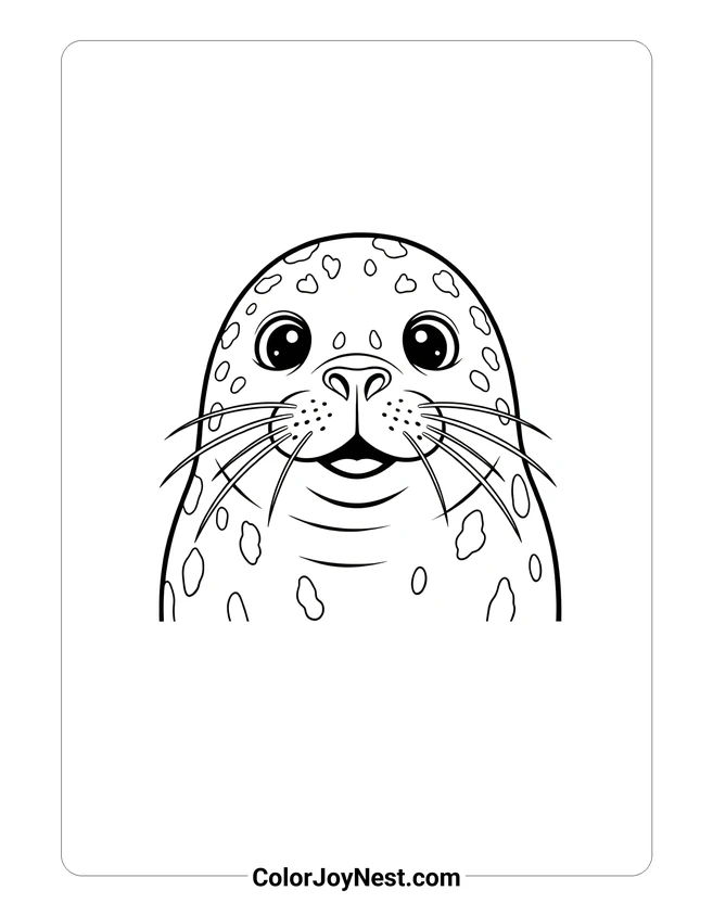 Weddell Seal Face Coloring Page