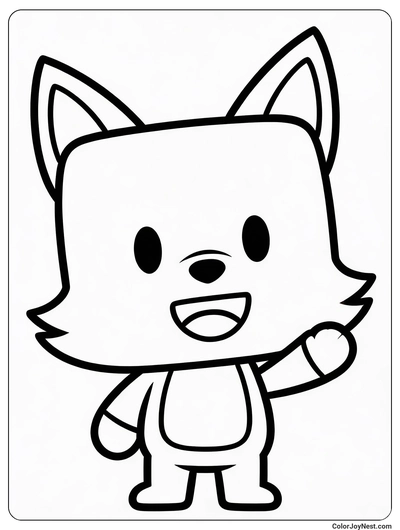 LankyBox Foxy Box Head Coloring Page