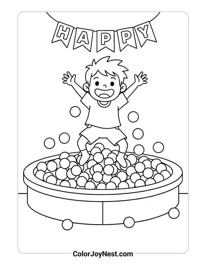 Ball Pit Fun Coloring Page