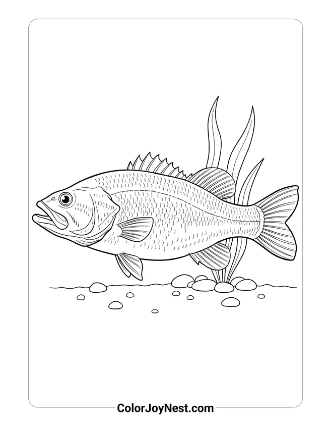 Bass Side View Coloring Page
