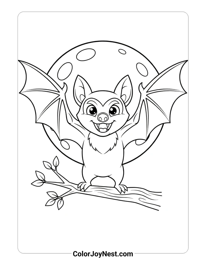 Vampire Bat Coloring Page
