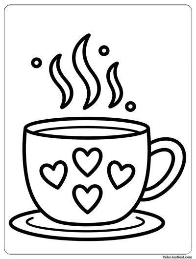 Cozy Cup of Coffee Coloring Page