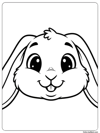 Cute Bunny Face Coloring Page