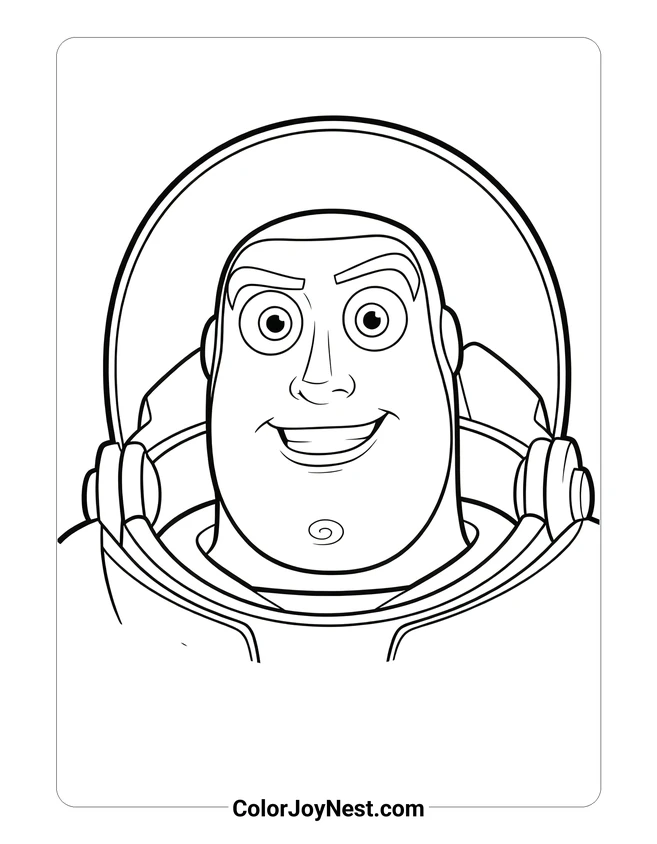 Buzz Lightyear Head Coloring Page