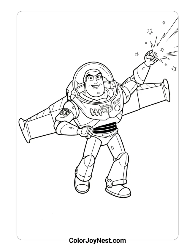 Buzz Lightyear Laser Blast Coloring Page