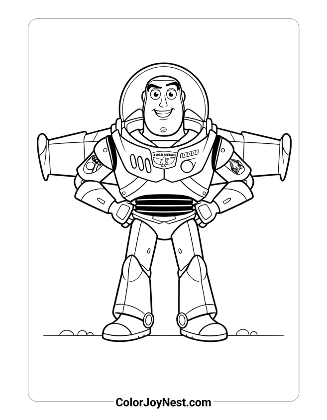 Buzz Lightyear Standing Proud Coloring Page
