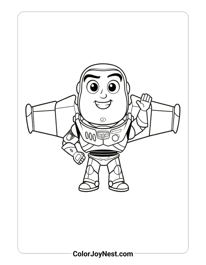 Chibi Buzz Lightyear Coloring Page