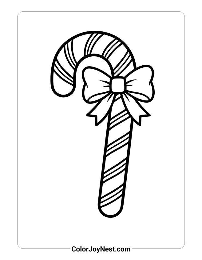 Christmas Candy Cane Coloring Page