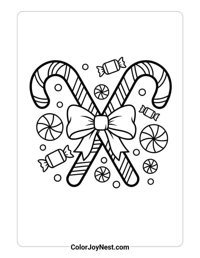 Christmas Candy Treats Coloring Page