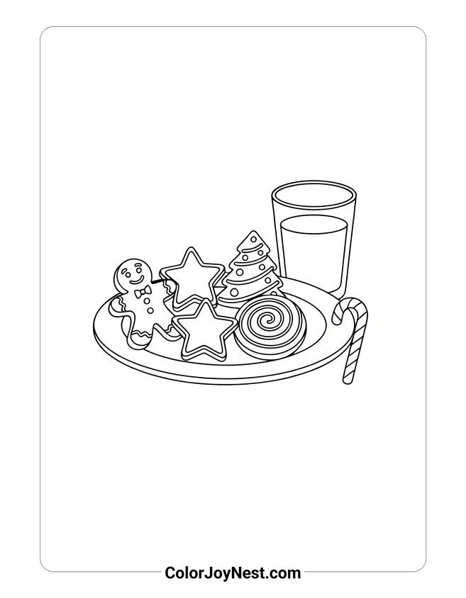 Christmas Cookie Plate Coloring Page