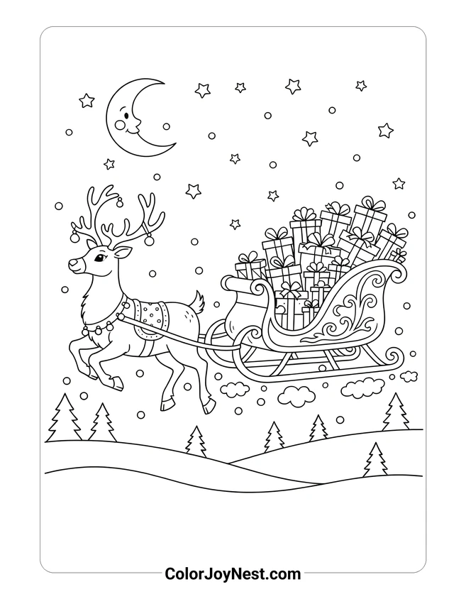 Christmas Sleigh Coloring Page