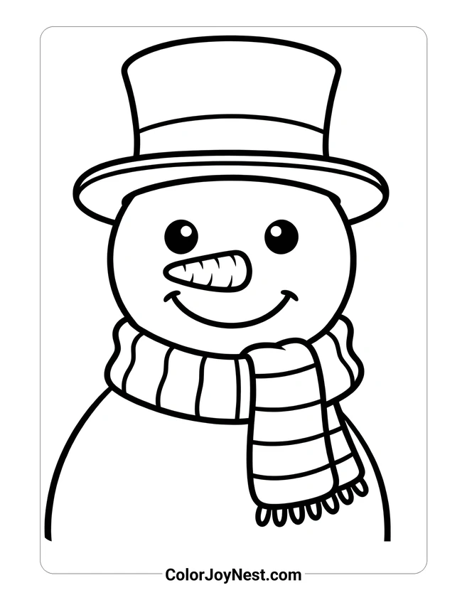 Christmas Snowman Head Coloring Page