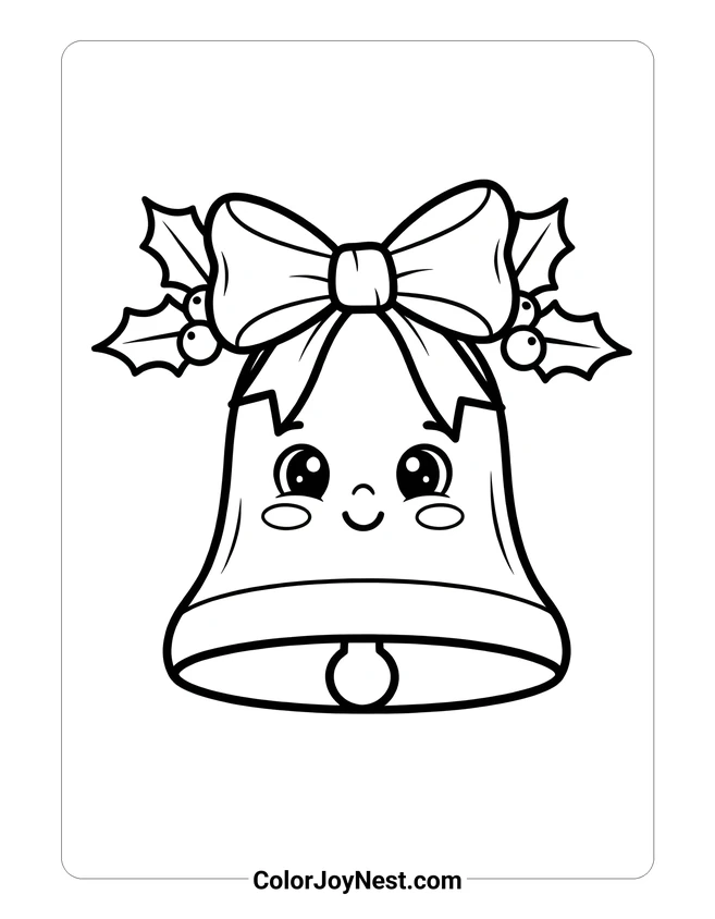 Cute Christmas Bell Coloring Page