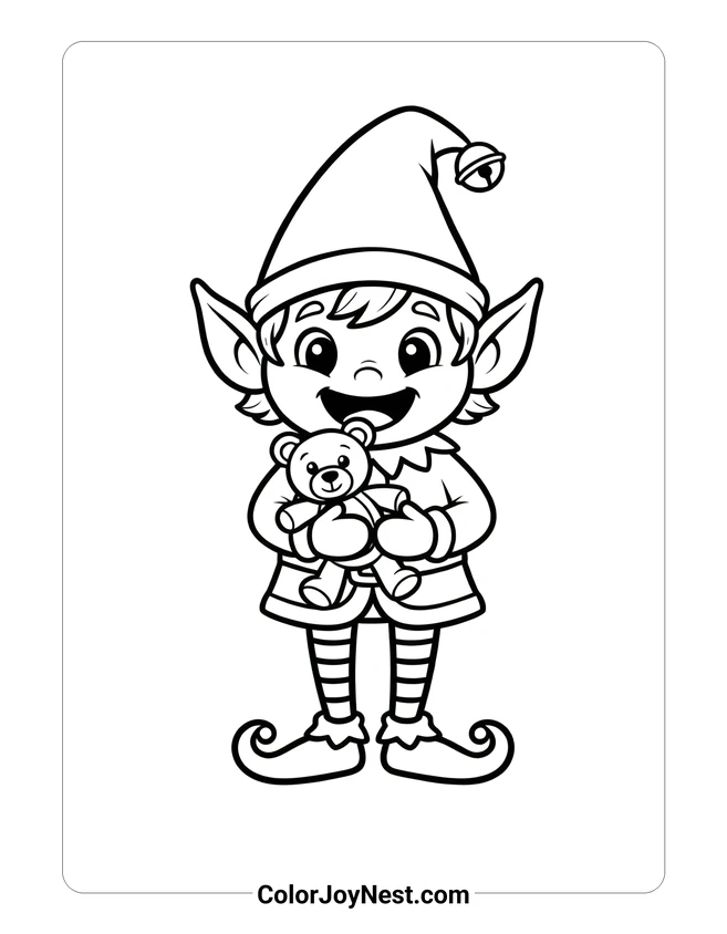 Elf Helper Coloring Page