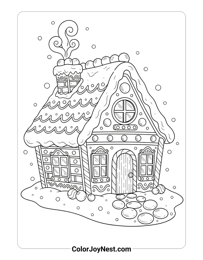 Gingerbread House Coloring Page