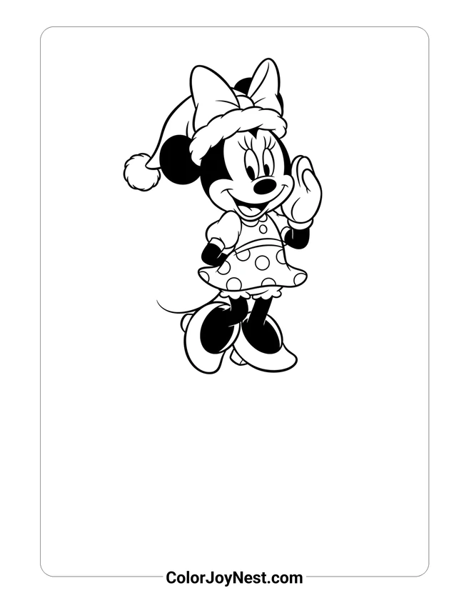 Minnie Mouse Christmas Coloring Page