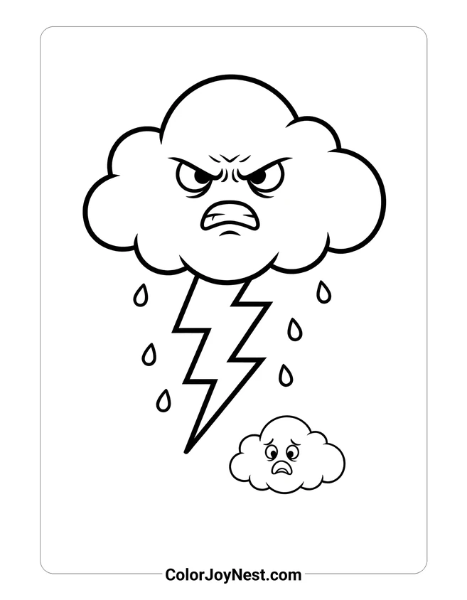 Thunder Cloud Coloring Page