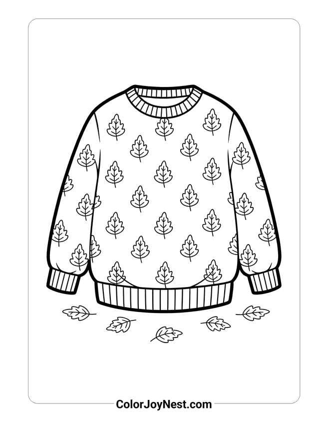 Cozy Sweater Coloring Page